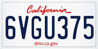 CA license plate 6VGU375