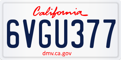CA license plate 6VGU377