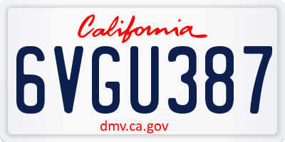 CA license plate 6VGU387