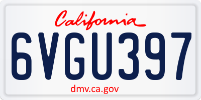 CA license plate 6VGU397