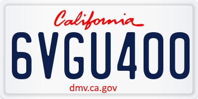 CA license plate 6VGU400