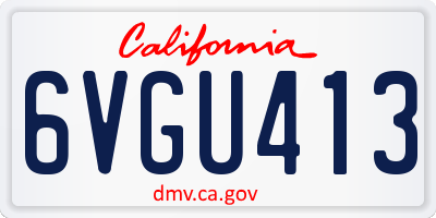 CA license plate 6VGU413