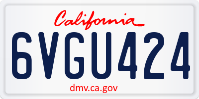 CA license plate 6VGU424