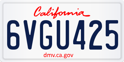 CA license plate 6VGU425