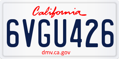 CA license plate 6VGU426