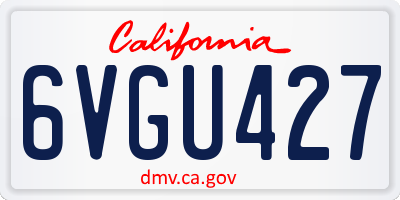 CA license plate 6VGU427