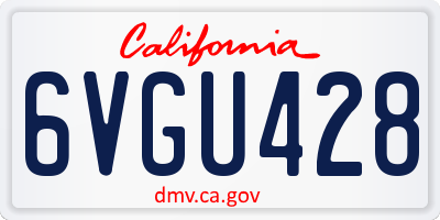CA license plate 6VGU428