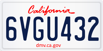 CA license plate 6VGU432
