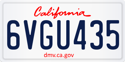 CA license plate 6VGU435
