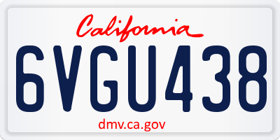 CA license plate 6VGU438