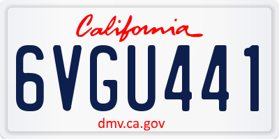 CA license plate 6VGU441