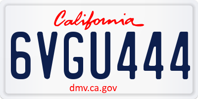 CA license plate 6VGU444