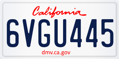 CA license plate 6VGU445