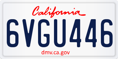 CA license plate 6VGU446