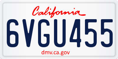 CA license plate 6VGU455