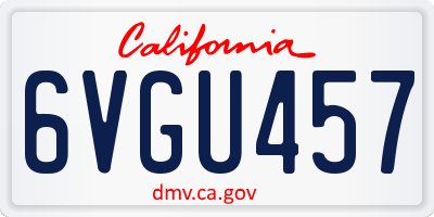 CA license plate 6VGU457