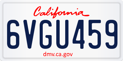 CA license plate 6VGU459