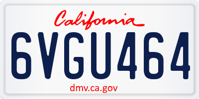 CA license plate 6VGU464
