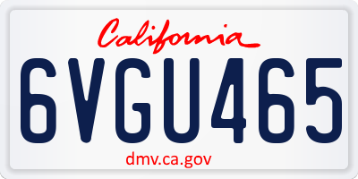 CA license plate 6VGU465