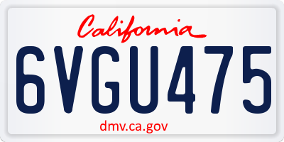 CA license plate 6VGU475