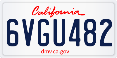 CA license plate 6VGU482