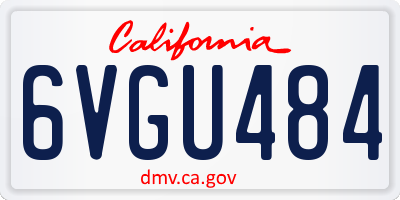 CA license plate 6VGU484