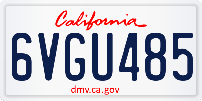 CA license plate 6VGU485