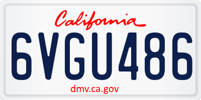 CA license plate 6VGU486