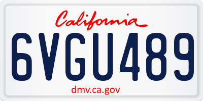 CA license plate 6VGU489