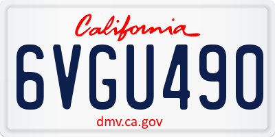 CA license plate 6VGU490