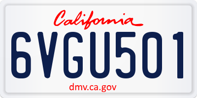CA license plate 6VGU501