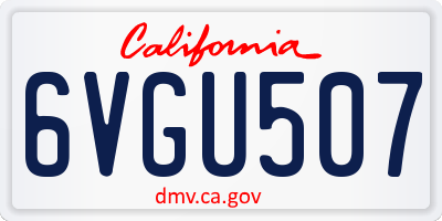CA license plate 6VGU507