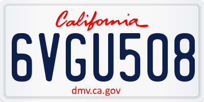 CA license plate 6VGU508