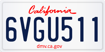 CA license plate 6VGU511