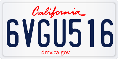 CA license plate 6VGU516