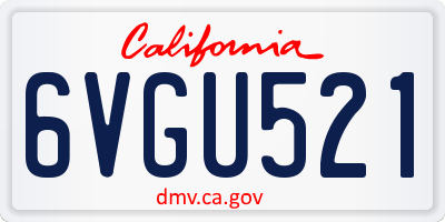 CA license plate 6VGU521