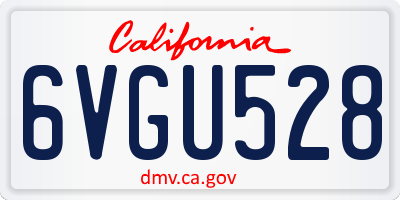 CA license plate 6VGU528