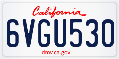 CA license plate 6VGU530