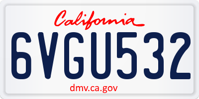 CA license plate 6VGU532