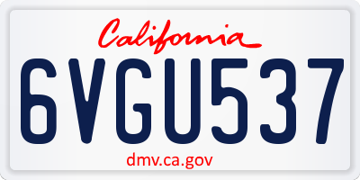 CA license plate 6VGU537