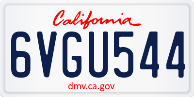CA license plate 6VGU544