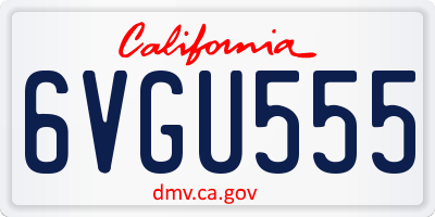 CA license plate 6VGU555