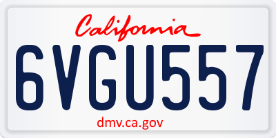 CA license plate 6VGU557