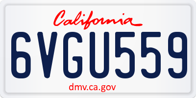 CA license plate 6VGU559