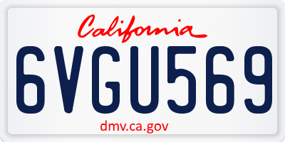 CA license plate 6VGU569