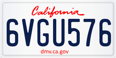 CA license plate 6VGU576