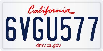 CA license plate 6VGU577