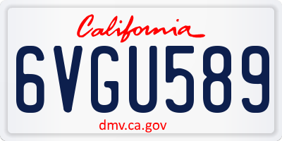 CA license plate 6VGU589