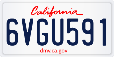 CA license plate 6VGU591