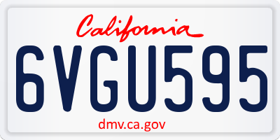 CA license plate 6VGU595